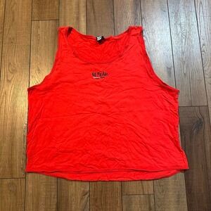 Vintage‎ no fear red boxy embroidered tank top size XL